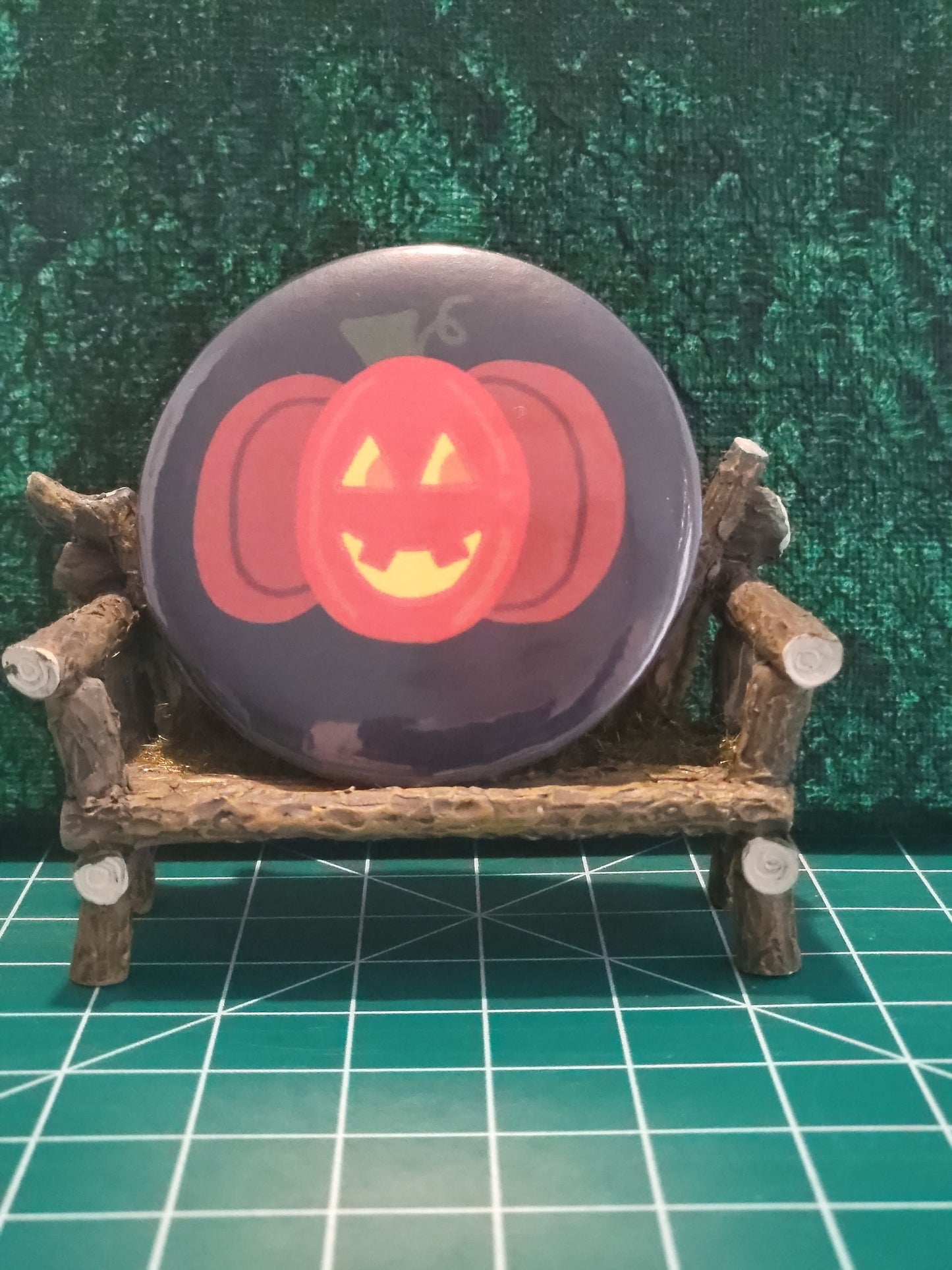 Pumpkin Jack-O-Lantern Pinback Button, Badge, Pin Button