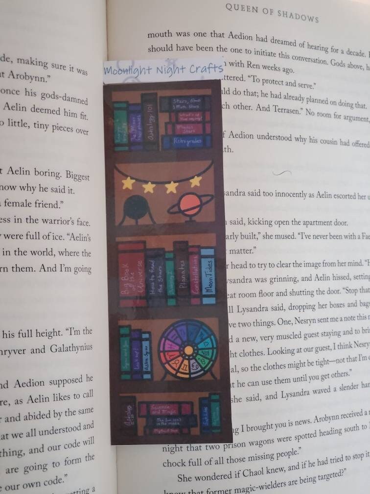 Astrology Bookmark, Stars, Books, Fantasy Library, Witch Bookshelf