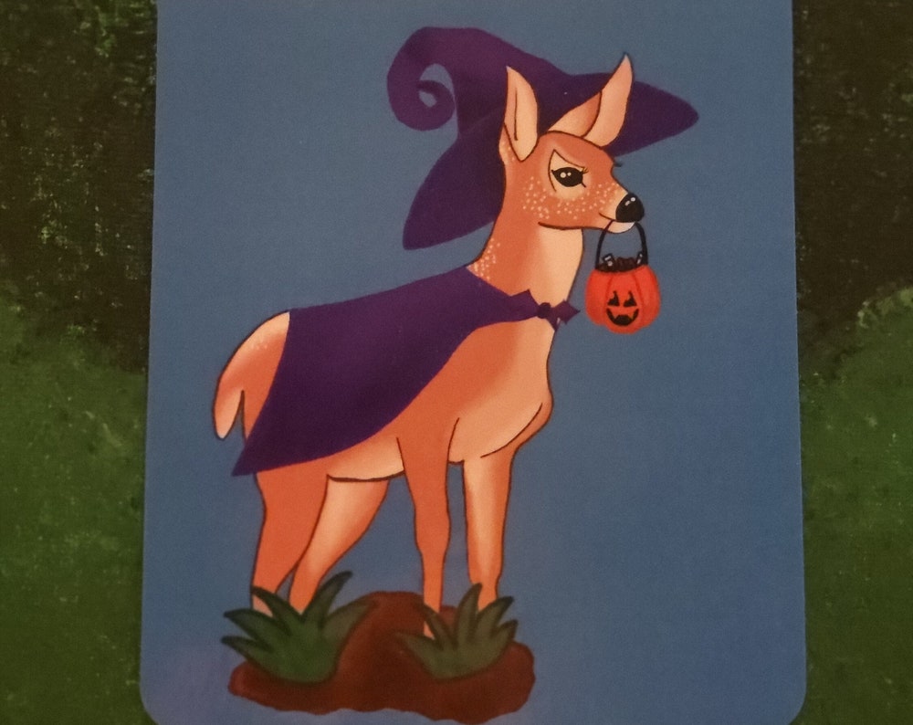 Witch deer digital art print