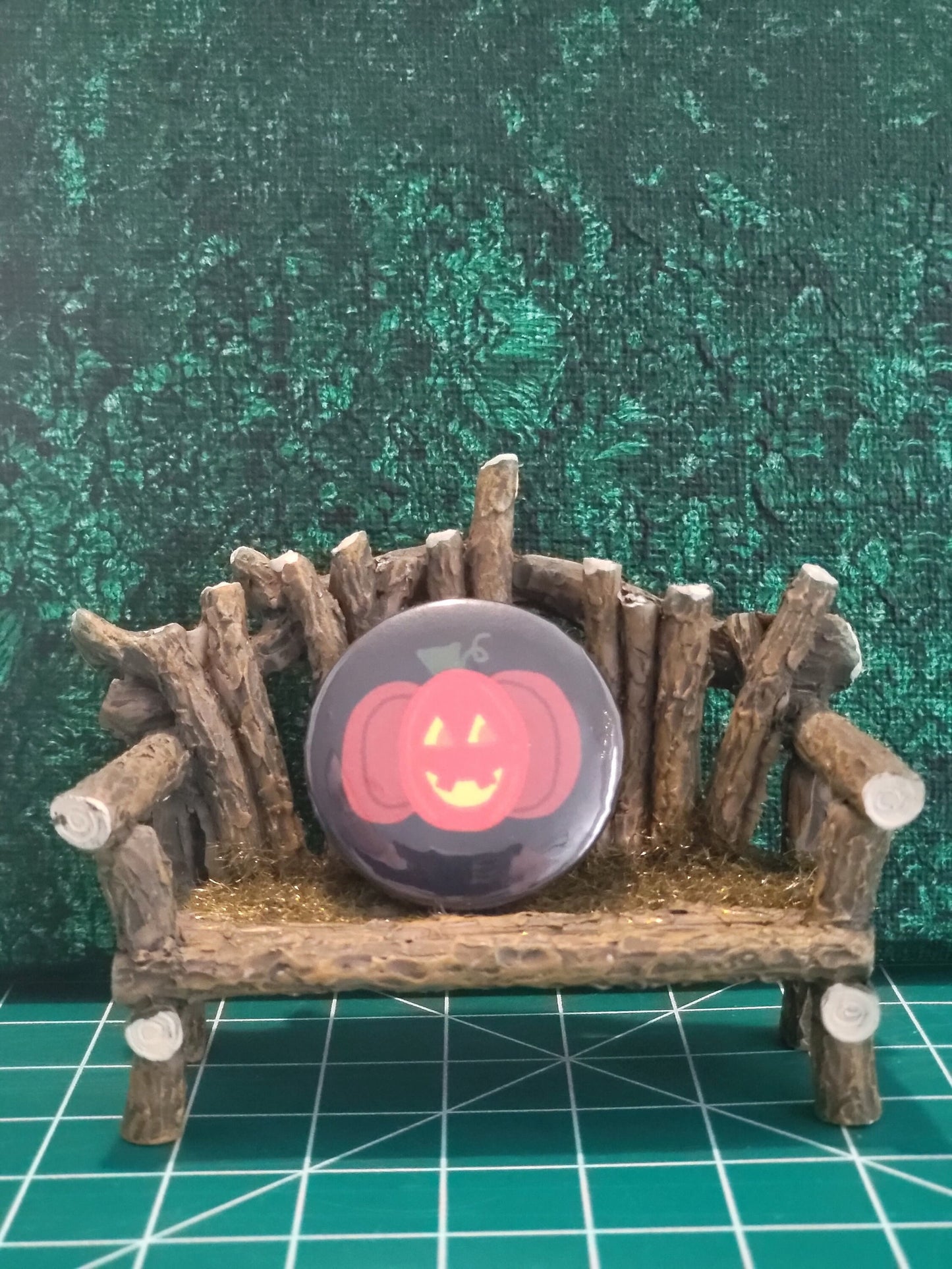 Pumpkin Jack-O-Lantern Pinback Button, Badge, Pin Button