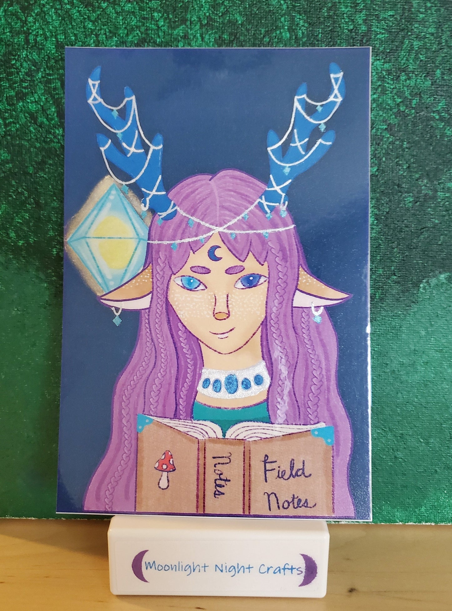 Dawn Moonlight Fantasy Art Print, Bookmark, Postcard
