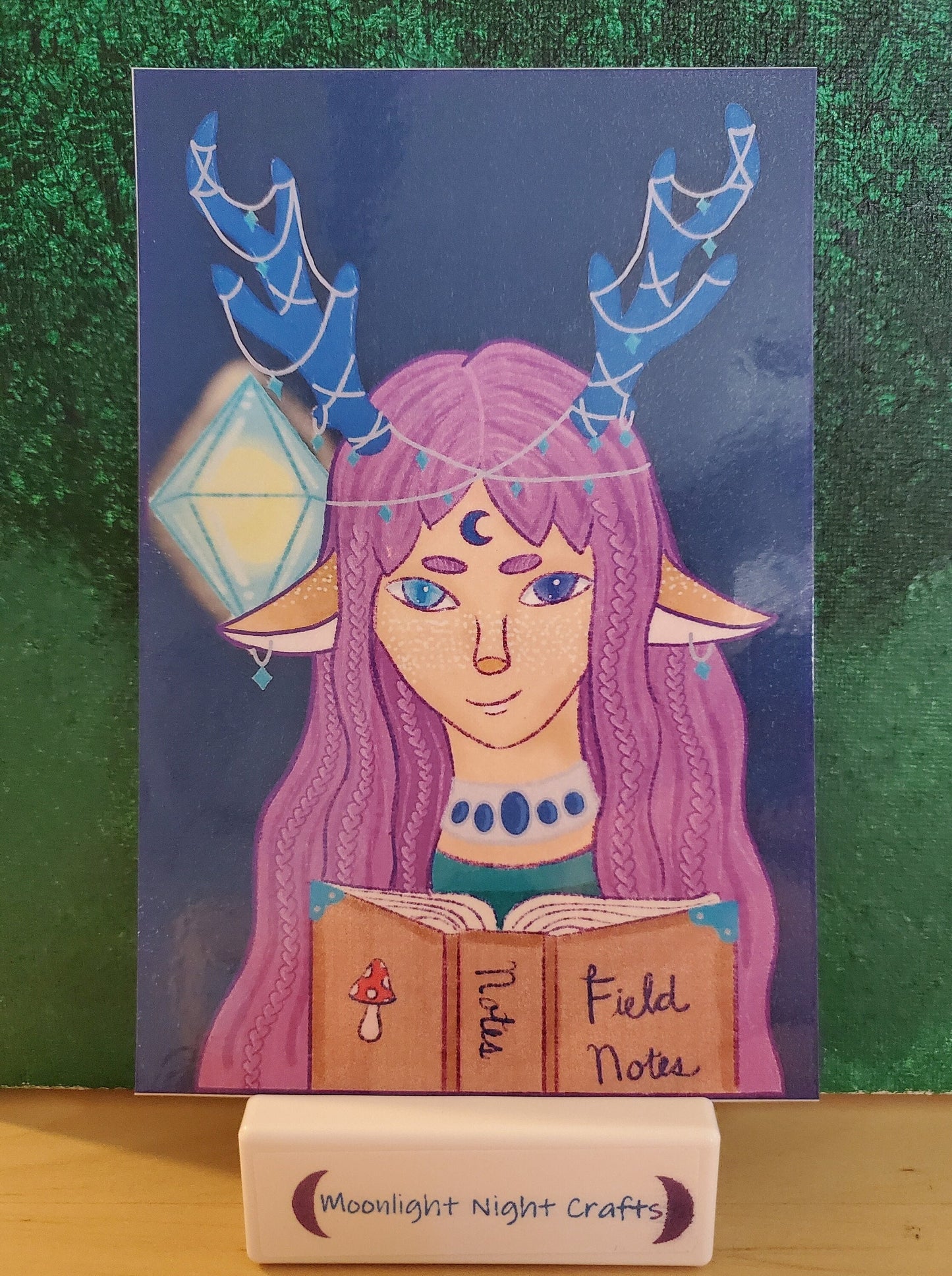 Dawn Moonlight Fantasy Art Print, Bookmark, Postcard