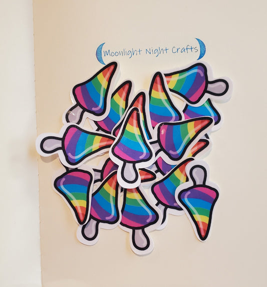 Rainbow Mushroom Sticker, Pride Mushroom, LGBTQIA+ Mushroom