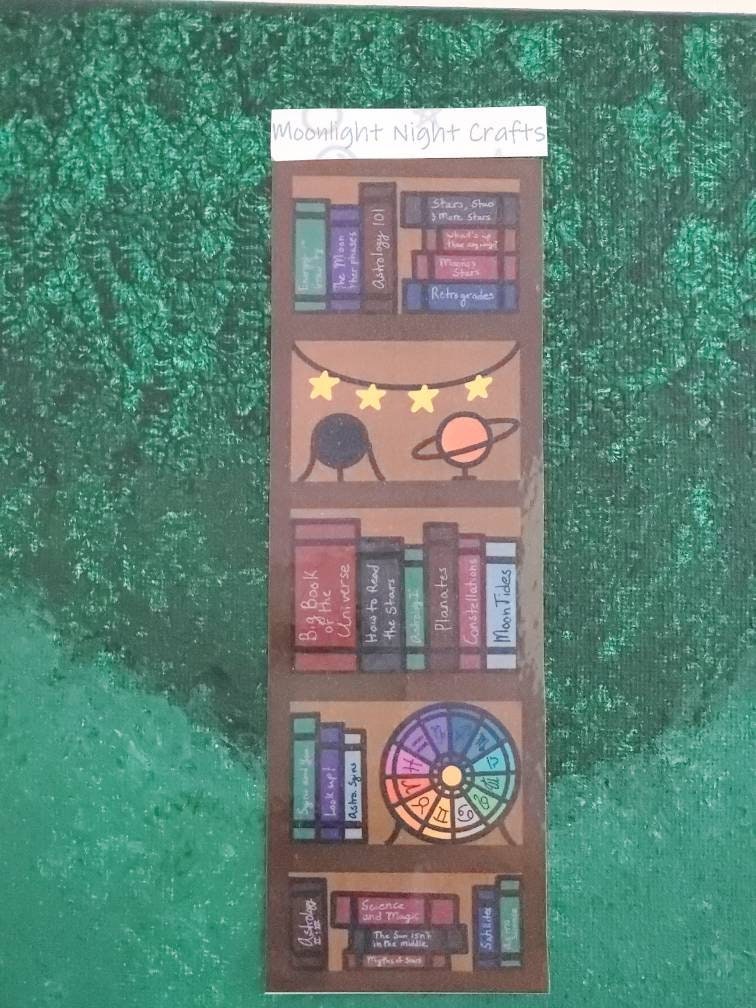 Astrology Bookmark, Stars, Books, Fantasy Library, Witch Bookshelf