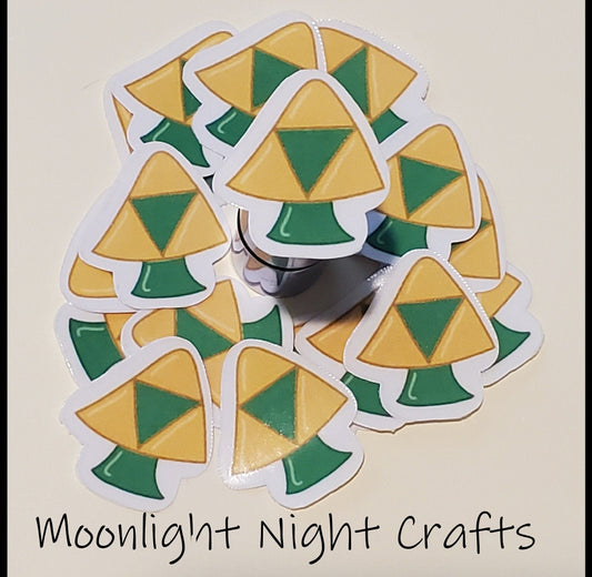 Triple Power Mushroom Sticker, Triforce Sticker