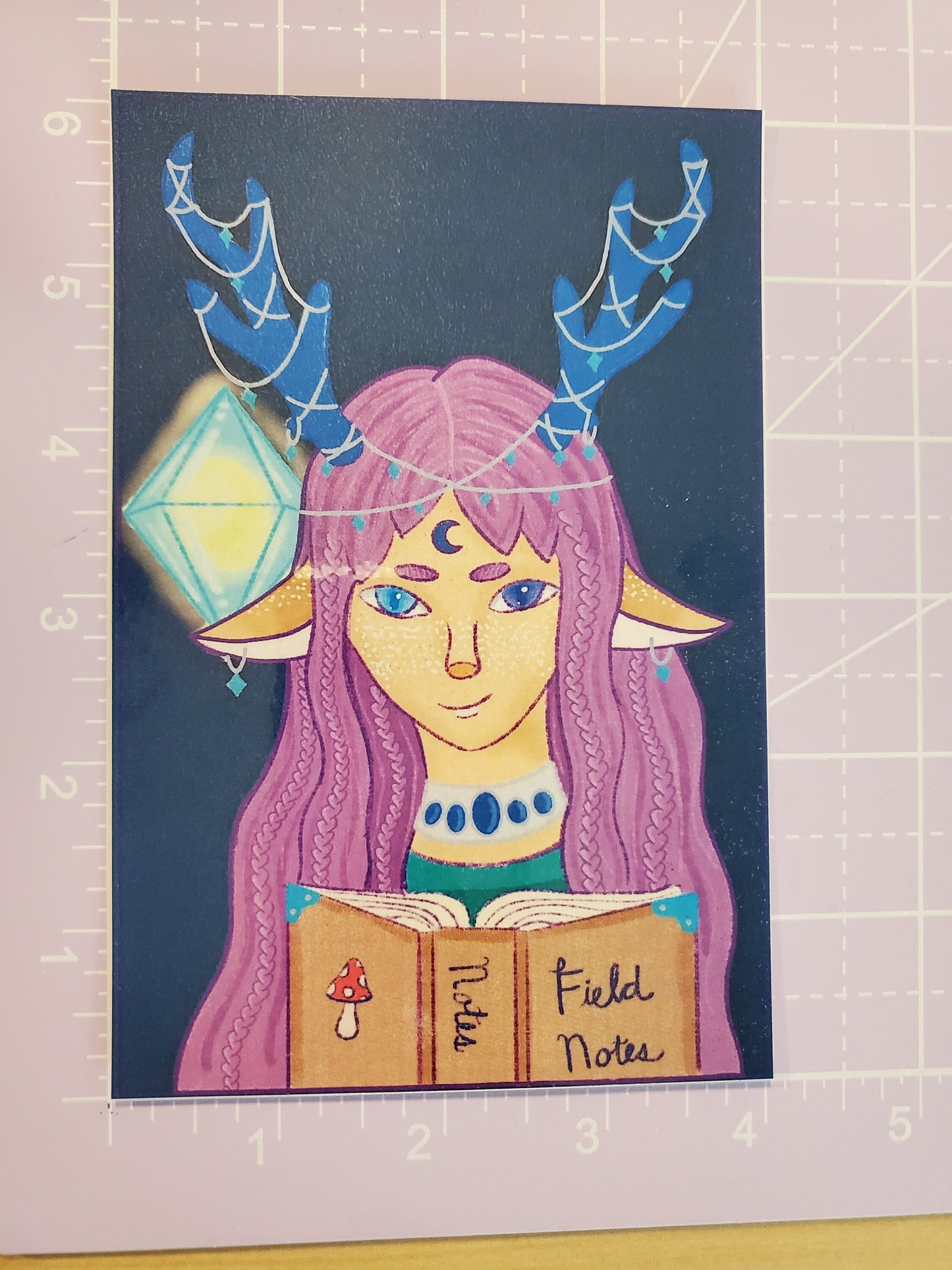 Dawn Moonlight Fantasy Art Print, Bookmark, Postcard
