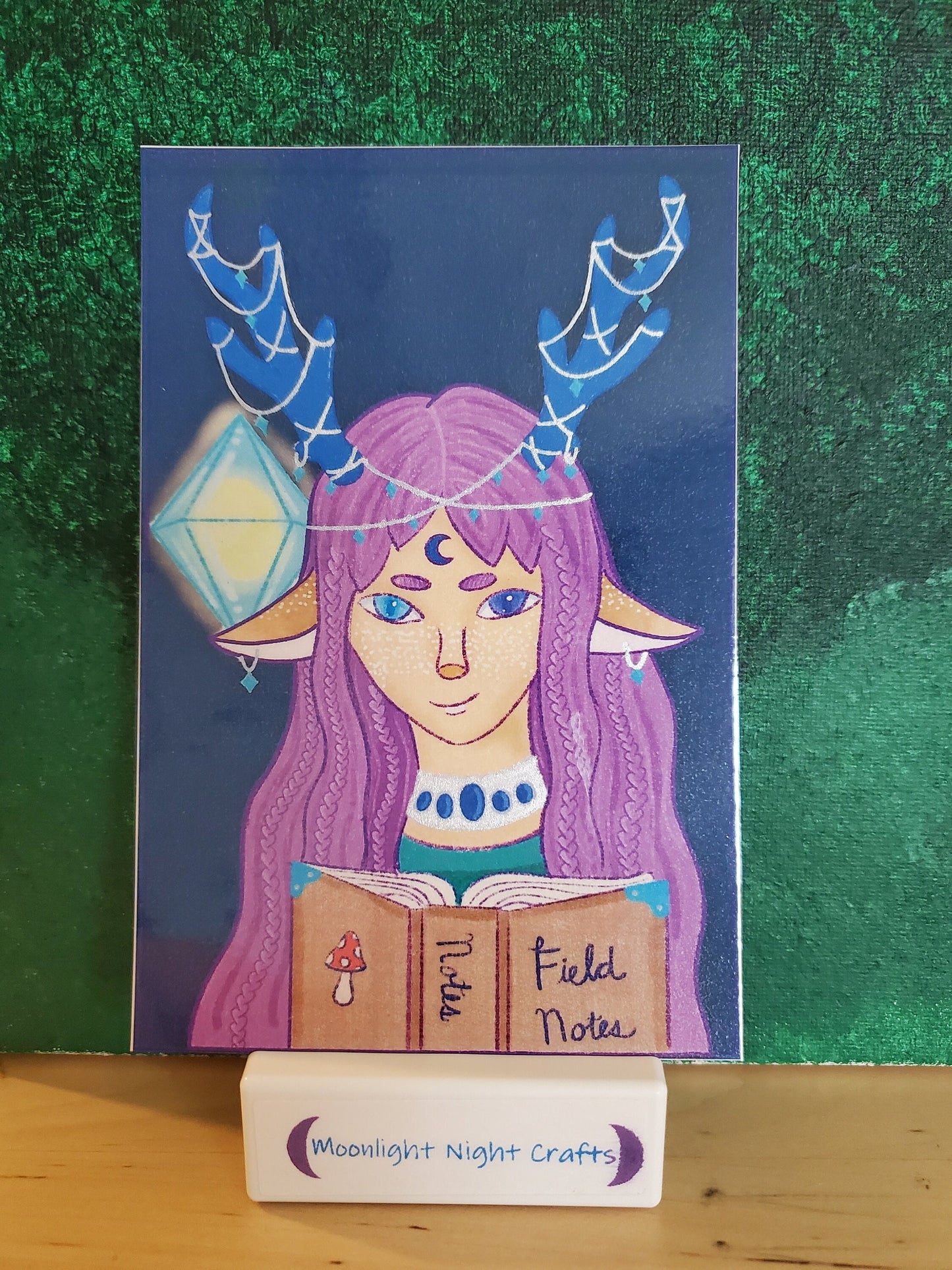 Dawn Moonlight Fantasy Art Print, Bookmark, Postcard