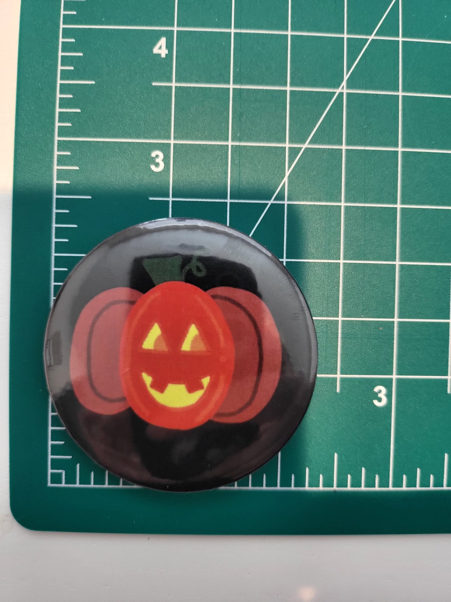 Pumpkin Jack-O-Lantern Pinback Button, Badge, Pin Button