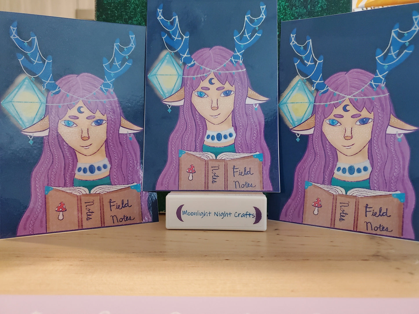 Dawn Moonlight Fantasy Art Print, Bookmark, Postcard