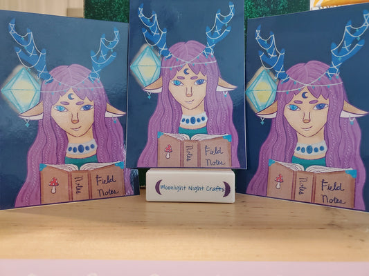 Dawn Moonlight Fantasy Art Print, Bookmark, Postcard