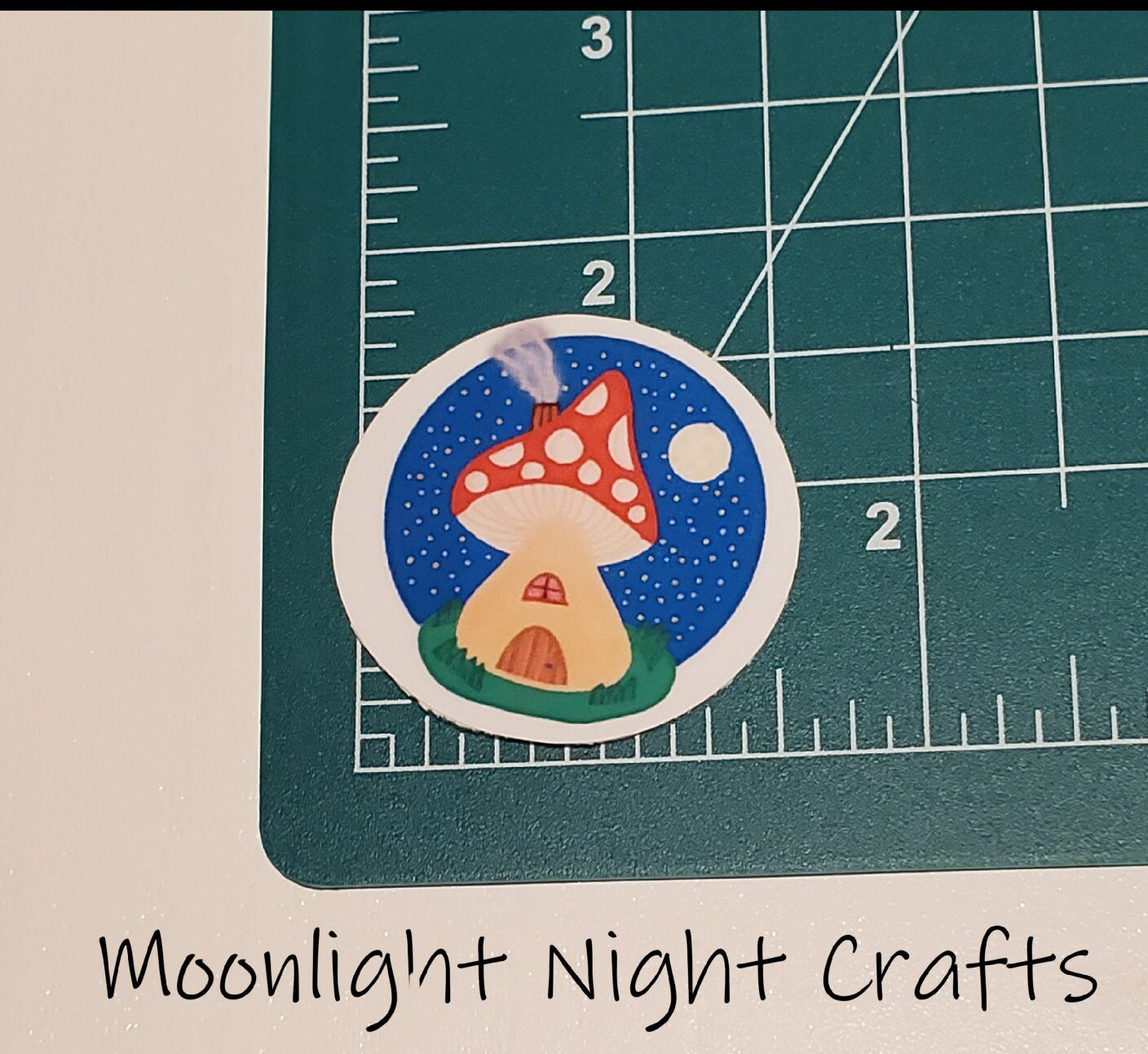 Home Sweet Mushroom Sticker, Fantasy Cottage Fairy House